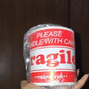 Red Fragile Handle With Care Tape 6x4 300 Stickers